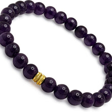 Lade das Bild in den Galerie-Viewer, Amethyst Armband Damen – A+ Amethyst Perlen 6 mm mit 925 Echt-Silber-Verschluss | Handmade in Deutschland by SARB-BIJOU
