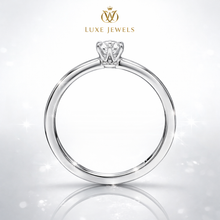 Lade das Bild in den Galerie-Viewer, Diamantring Damen aus ECHTGOLD Weißgold 370 mit echtem Diamanten 0,30 Karat SI – eleganter Solitärring Damenring Verlobungsring
