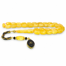 Lade das Bild in den Galerie-Viewer, Tesbih Tespih Echter Bernstein Tesbih 21 Gramm DIAMOND-SERIE Püskül aus 925 Echt-Silber, 585 vergoldet – Rosary Prayerbeads Misbah Subha Tasbeh Handmade in Deutschland
