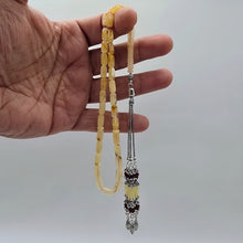Lade das Bild in den Galerie-Viewer, Tesbih Tespih Damla Kehribar Amber Bernstein 13 Gr Vizyon Püskül 925 Echt Silber Rosary Prayerbeads Kapsül Subha Tasbih Misbaha Gebeteskette
