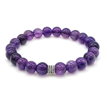 Lade das Bild in den Galerie-Viewer, Amethyst Armband Damen – A+ Qualität Amethyst Perlen mit 925 Echt-Silber-Verschluss | Handmade in Deutschland by SARB-BIJOU
