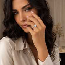 Lade das Bild in den Galerie-Viewer, Diamantring aus echtem 585 Weißgold mit 2 ct. Lab-Grown Diamanten – 100% Handmade
