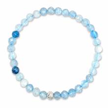 Lade das Bild in den Galerie-Viewer, Aquamarin Armband A+ Qualität – Facettierte Edelsteinperlen mit 925 Silberverschluss | SARB-BIJOU VIP COLLECTION

