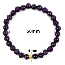 Lade das Bild in den Galerie-Viewer, Amethyst Armband Damen – A+ Amethyst Perlen 6 mm mit 925 Echt-Silber-Verschluss | Handmade in Deutschland by SARB-BIJOU
