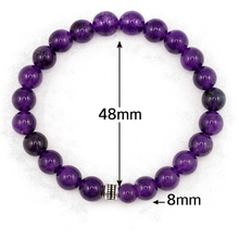 Lade das Bild in den Galerie-Viewer, Amethyst Armband Damen – A+ Qualität Amethyst Perlen mit 925 Echt-Silber-Verschluss | Handmade in Deutschland by SARB-BIJOU
