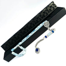 Lade das Bild in den Galerie-Viewer, Tesbih Tespih AQUAMARIN Echter Stein Rosary Prayerbeads Kapsül Subha Tasbih Misbaha Gebeteskette
