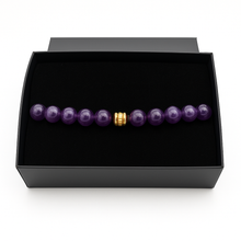 Lade das Bild in den Galerie-Viewer, Amethyst Armband Damen – A+ Amethyst Perlen 6 mm mit 925 Echt-Silber-Verschluss | Handmade in Deutschland by SARB-BIJOU
