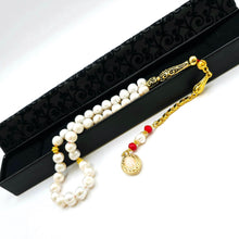Lade das Bild in den Galerie-Viewer, Tesbih Tespih PERLE INCI Echter Stein Rosary Prayerbeads Kapsül Subha Tasbih Misbaha Gebeteskette
