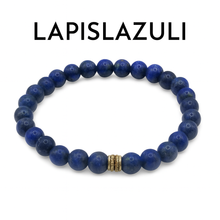 Lade das Bild in den Galerie-Viewer, Lapislazuli Armband Damen 6 mm – A+ Qualität mit 925 Echt-Silber Verschluss | Handmade in Deutschland | SARB-BIJOU
