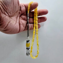 Lade das Bild in den Galerie-Viewer, Tespih Damla Kehribar Amber Bernstein TOP-DEAL Größe 12 Gr VIZYON SERIES Püskül 925 Echt Silber Rosary Prayerbeads Kapsül
