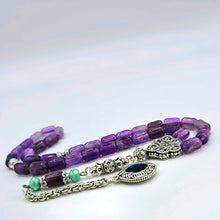 Lade das Bild in den Galerie-Viewer, Tesbih Tespih AMETHYST Echter Stein Rosary Prayerbeads Kapsül Subha Tasbih Misbaha Gebeteskette
